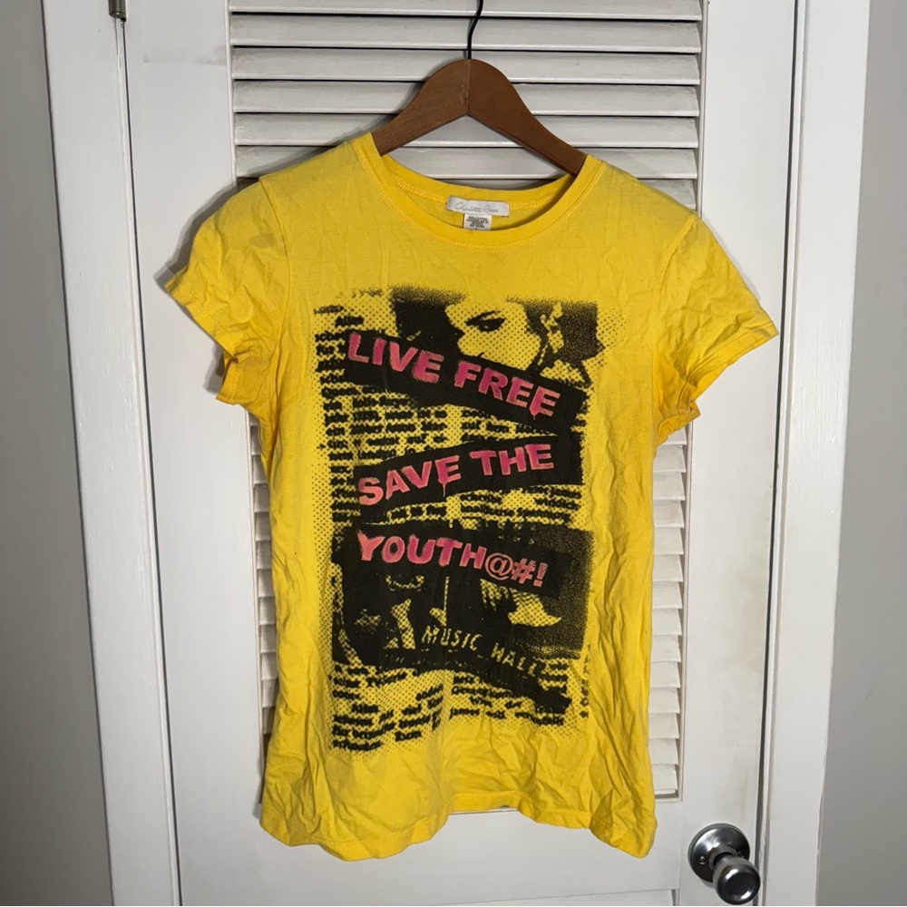 Charlotte Russe Women’s Yellow Graphic Tee